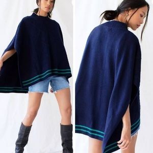 NWOT Free People Women's Harbour Stripe Cable Oversized Poncho - ALL